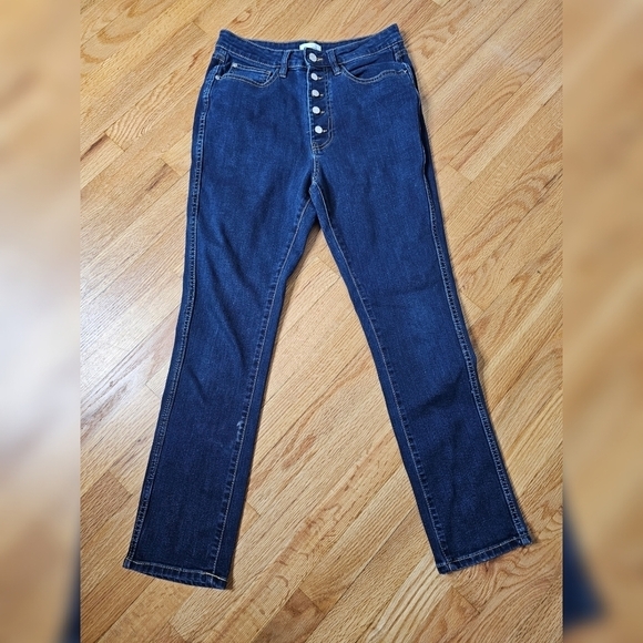 WeWoreWhat Size 27 Dark Wash Button Fly High Rise Danielle Jeans - Picture 2 of 6